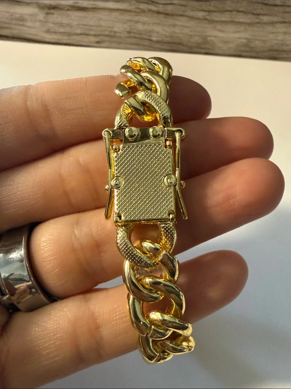 Gold Plated Paved Iced Out Cuban Link Bracelet - Men Accessories